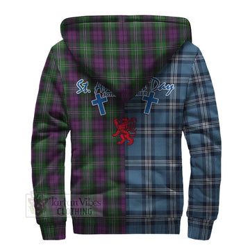Tartan Vibes Clothing Wilson Tartan Sherpa Hoodie Happy St. Andrew's Day Half Tartan Style