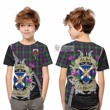 Tartan Vibes Clothing Wilson Tartan Family Crest Kid T-Shirt Lion Rampant Royal Thistle Shield Celtic Inspired