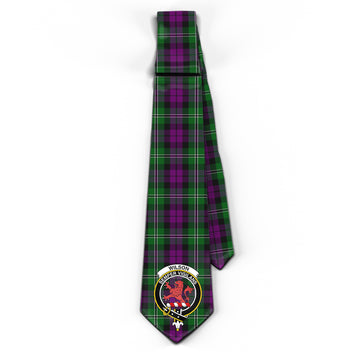 Wilson Tartan Classic Necktie with Family Crest
