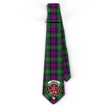 Wilson Tartan Classic Necktie with Family Crest - Tartan Vibes Clothing