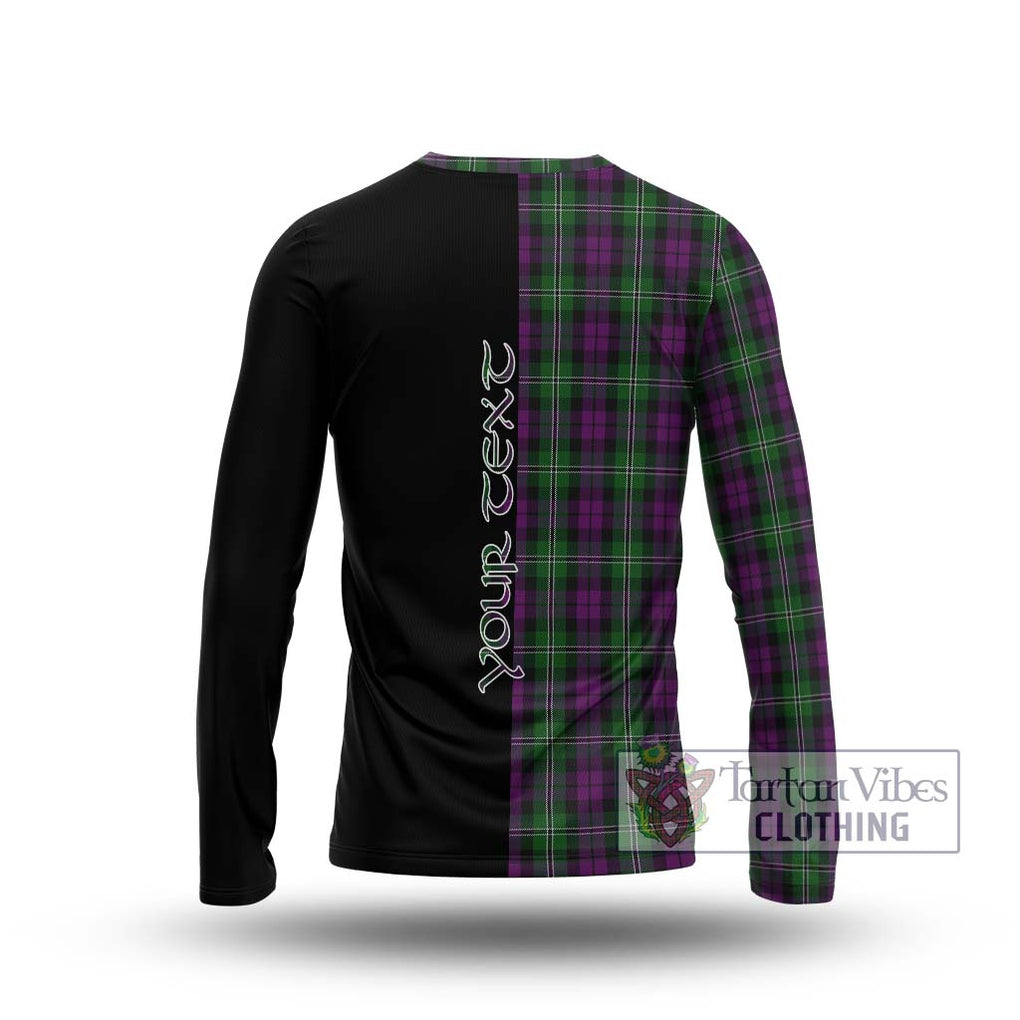Wilson Tartan Long Sleeve T-Shirt with Family Crest and Half Of Me Style - Tartanvibesclothing Shop