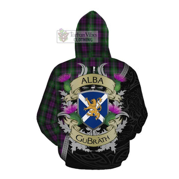 Tartan Vibes Clothing Wilson Tartan Family Crest Cotton Hoodie Lion Rampant Royal Thistle Shield Celtic Inspired