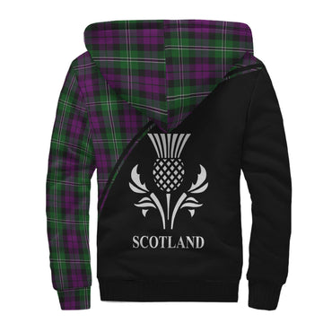 Wilson Tartan Sherpa Hoodie with Family Crest Curve Style