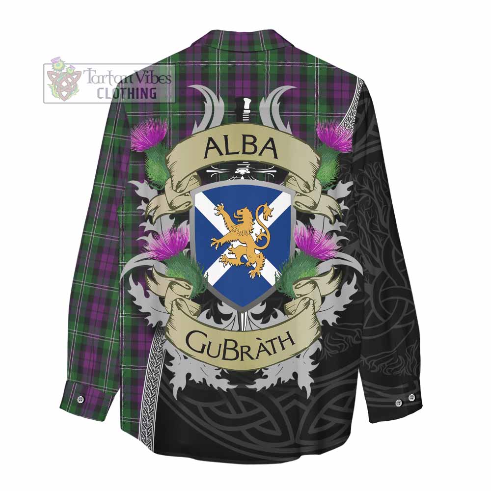 Tartan Vibes Clothing Wilson Tartan Family Crest Women's Casual Shirt Lion Rampant Royal Thistle Shield Celtic Inspired