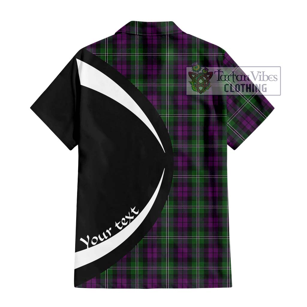 Wilson Tartan Short Sleeve Button Up with Family Crest Circle Style - Tartan Vibes Clothing
