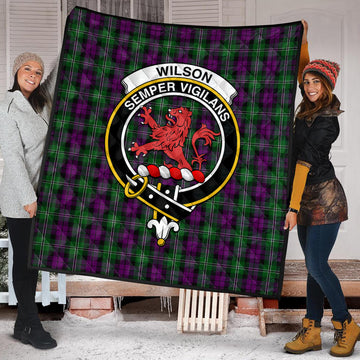 Wilson Tartan Quilt with Family Crest