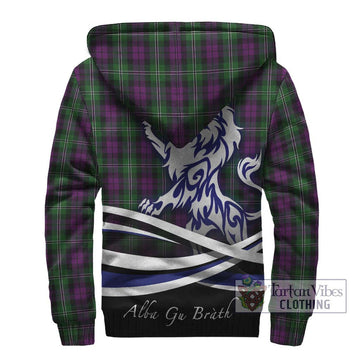 Wilson Tartan Sherpa Hoodie with Alba Gu Brath Regal Lion Emblem - Tartanvibesclothing Shop