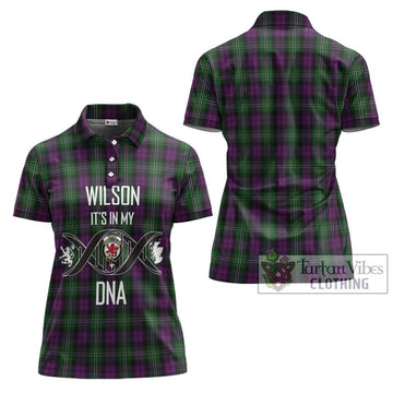 Wilson Tartan Women's Polo Shirt with Family Crest DNA In Me Style - Tartanvibesclothing Shop