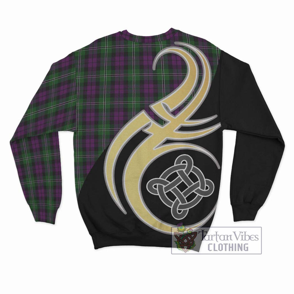 Wilson Tartan Sweatshirt with Family Crest and Celtic Symbol Style - Tartan Vibes Clothing