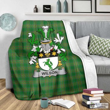 Wilson Irish Clan Tartan Blanket with Coat of Arms - Tartan Vibes Clothing