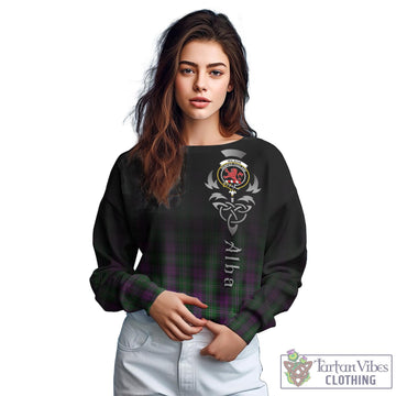 Tartan Vibes Clothing Wilson Tartan Sweatshirt Featuring Alba Gu Brath Family Crest Celtic Inspired
