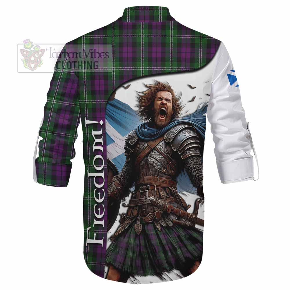 Tartan Vibes Clothing Wilson Crest Tartan Ghillie Kilt Shirt Inspired by the Freedom of Scottish Warrior