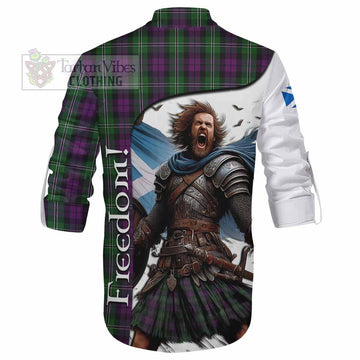 Tartan Vibes Clothing Wilson Crest Tartan Ghillie Kilt Shirt Inspired by the Freedom of Scottish Warrior