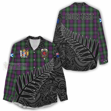 Tartan Vibes Clothing Wilson Crest Tartan Women's Casual Shirt with New Zealand Silver Fern Half Style