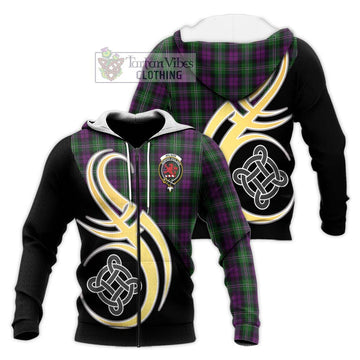 Wilson Tartan Knitted Hoodie with Family Crest and Celtic Symbol Style Unisex Knitted Zip Hoodie - Tartan Vibes Clothing