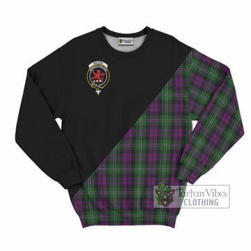 Wilson Tartan Sweatshirt with Family Crest and Military Logo Style - Tartanvibesclothing Shop
