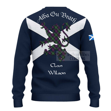 Tartan Vibes Clothing Wilson Tartan Lion Rampant Knitted Sweater – Proudly Display Your Heritage with Alba Gu Brath and Clan Name
