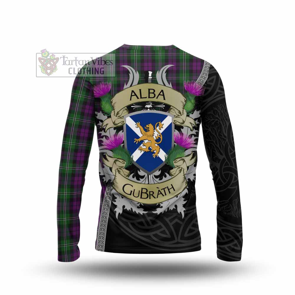 Tartan Vibes Clothing Wilson Tartan Family Crest Long Sleeve T-Shirt Lion Rampant Royal Thistle Shield Celtic Inspired