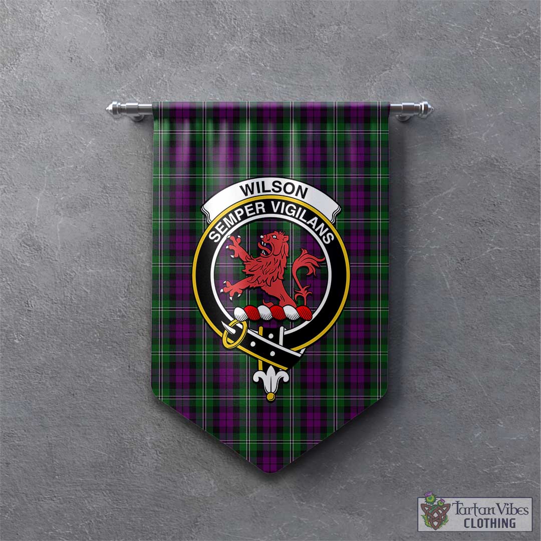 Tartan Vibes Clothing Wilson Tartan Gonfalon, Tartan Banner with Family Crest