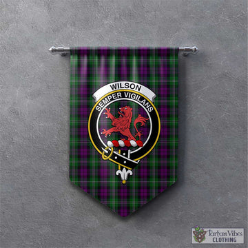 Tartan Vibes Clothing Wilson Tartan Gonfalon, Tartan Banner with Family Crest