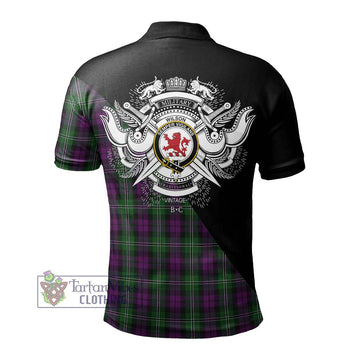 Wilson Tartan Polo Shirt with Family Crest and Military Logo Style - Tartanvibesclothing Shop
