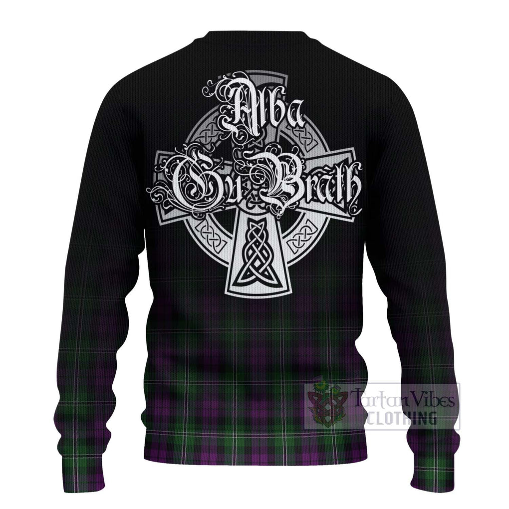 Tartan Vibes Clothing Wilson Tartan Knitted Sweater Featuring Alba Gu Brath Family Crest Celtic Inspired