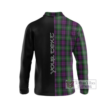 Wilson Tartan Long Sleeve Polo Shirt with Family Crest and Half Of Me Style - Tartanvibesclothing Shop