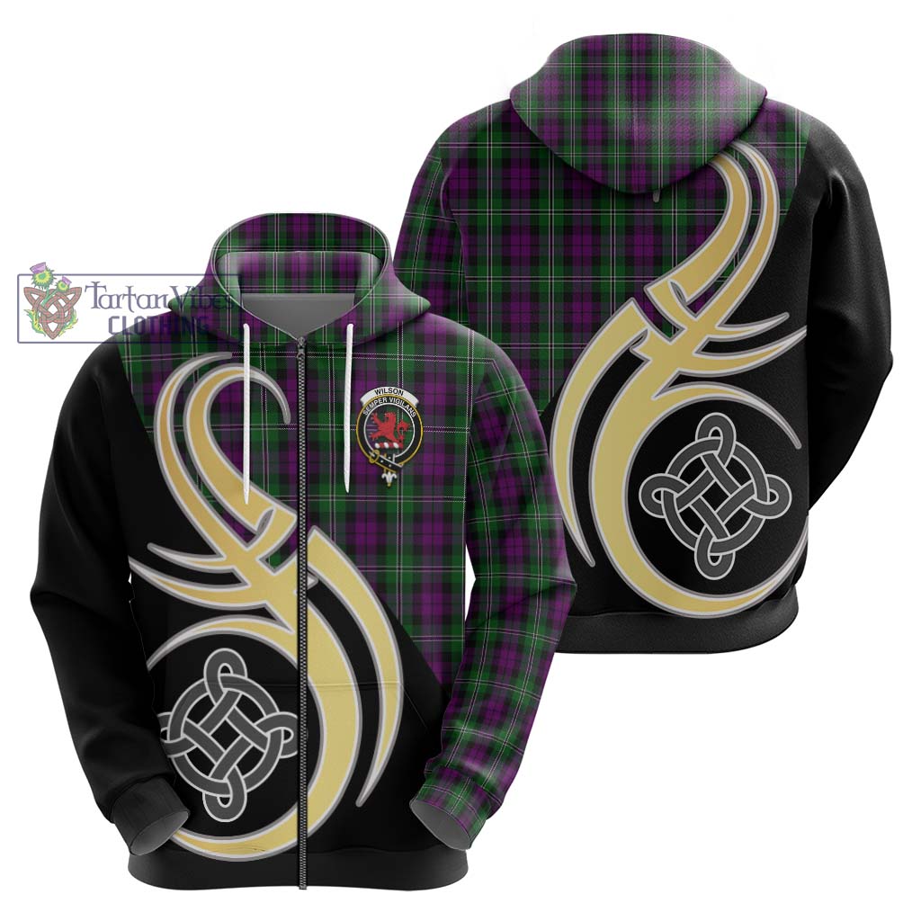 Wilson Tartan Hoodie with Family Crest and Celtic Symbol Style - Tartan Vibes Clothing