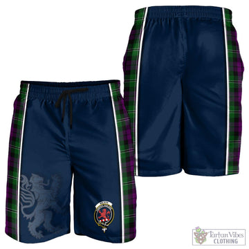 Tartan Vibes Clothing Wilson Tartan Men's Shorts with Family Crest and Lion Rampant Vibes Sport Style