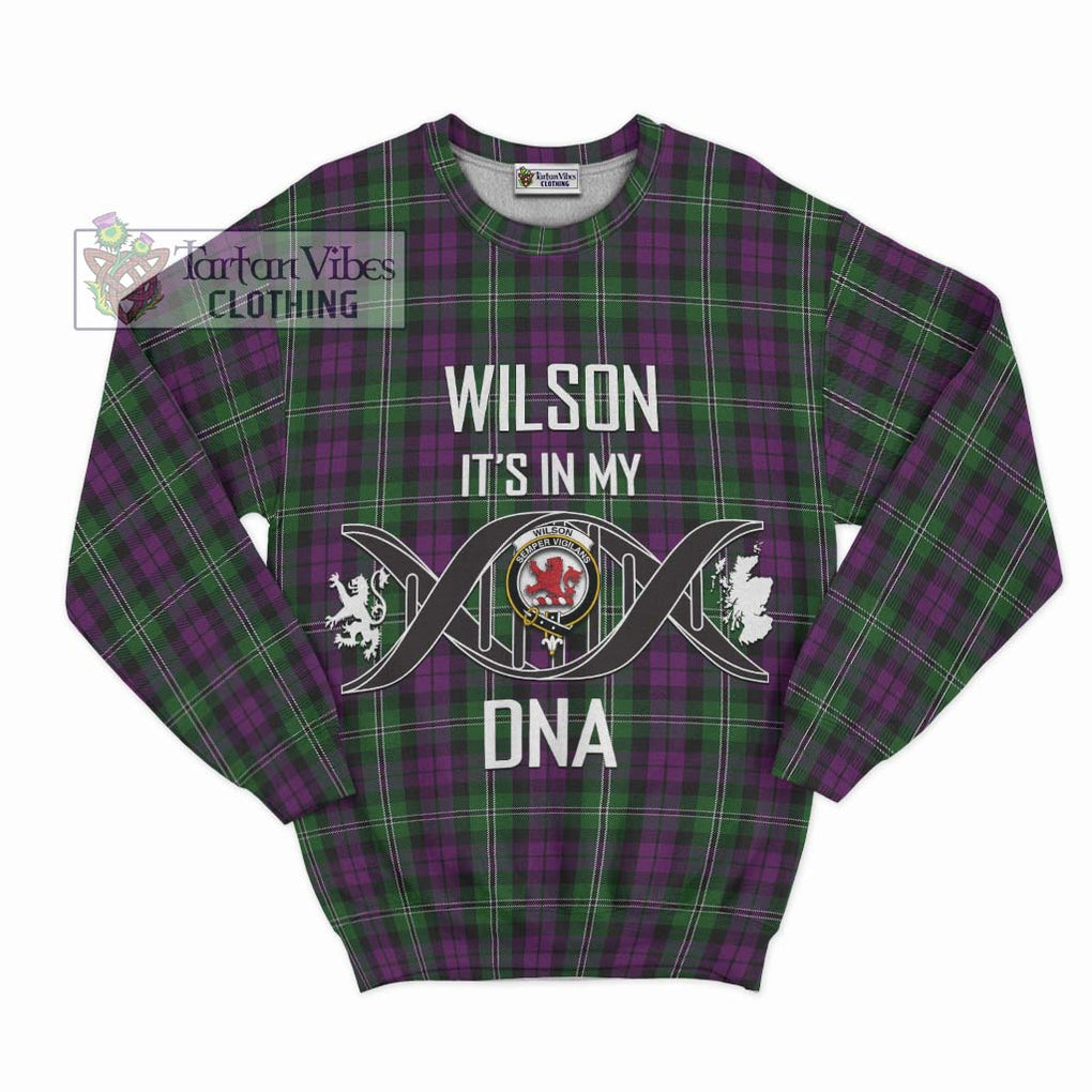 Wilson Tartan Sweatshirt with Family Crest DNA In Me Style - Tartanvibesclothing Shop