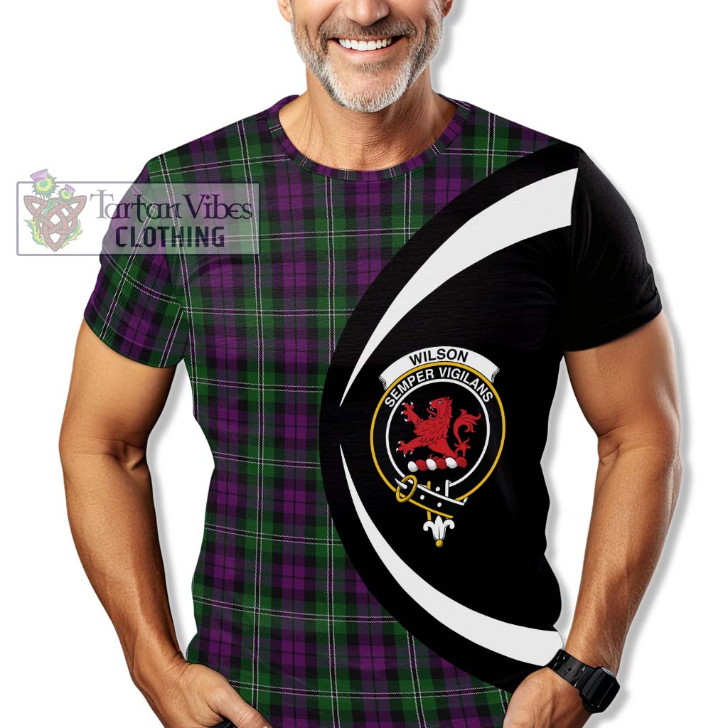 Tartan Vibes Clothing Wilson Tartan T-Shirt with Family Crest Circle Style