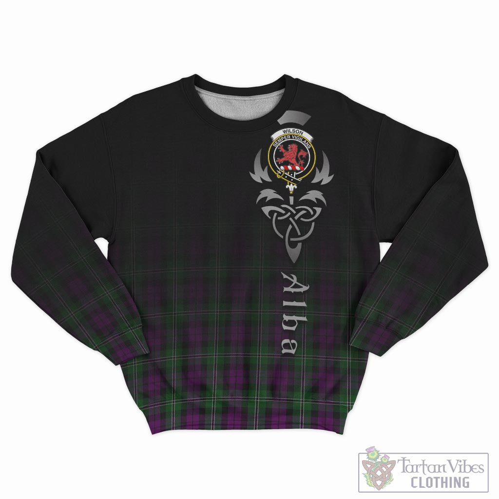 Tartan Vibes Clothing Wilson Tartan Sweatshirt Featuring Alba Gu Brath Family Crest Celtic Inspired