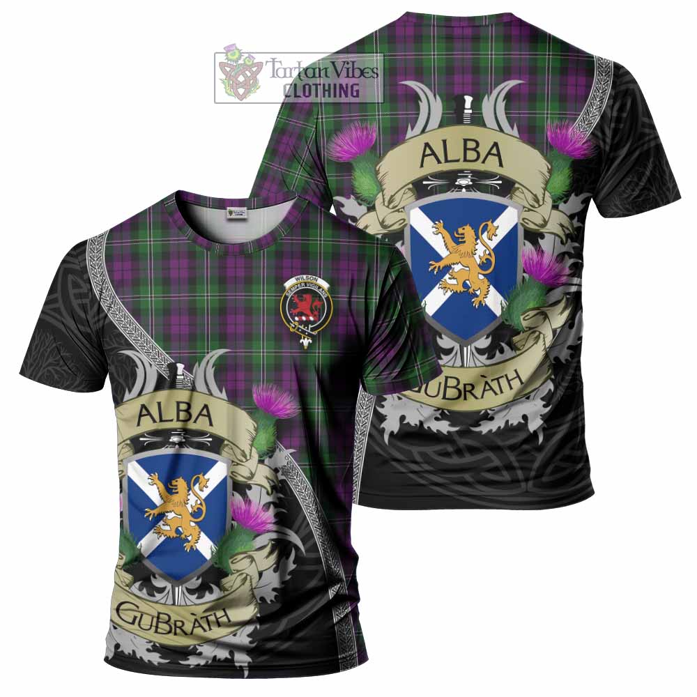 Tartan Vibes Clothing Wilson Tartan Family Crest T-Shirt Lion Rampant Royal Thistle Shield Celtic Inspired
