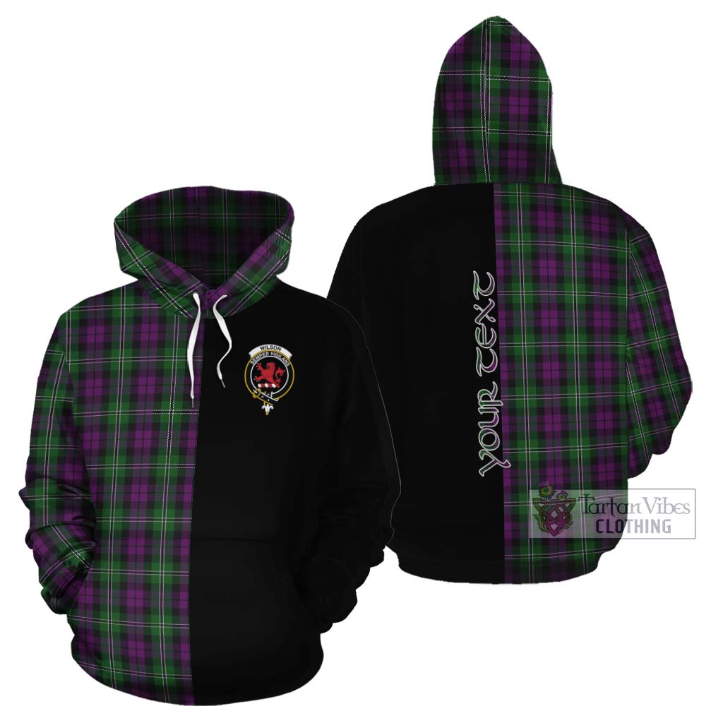 Tartan Vibes Clothing Wilson Tartan Cotton Hoodie with Family Crest and Half Of Me Style