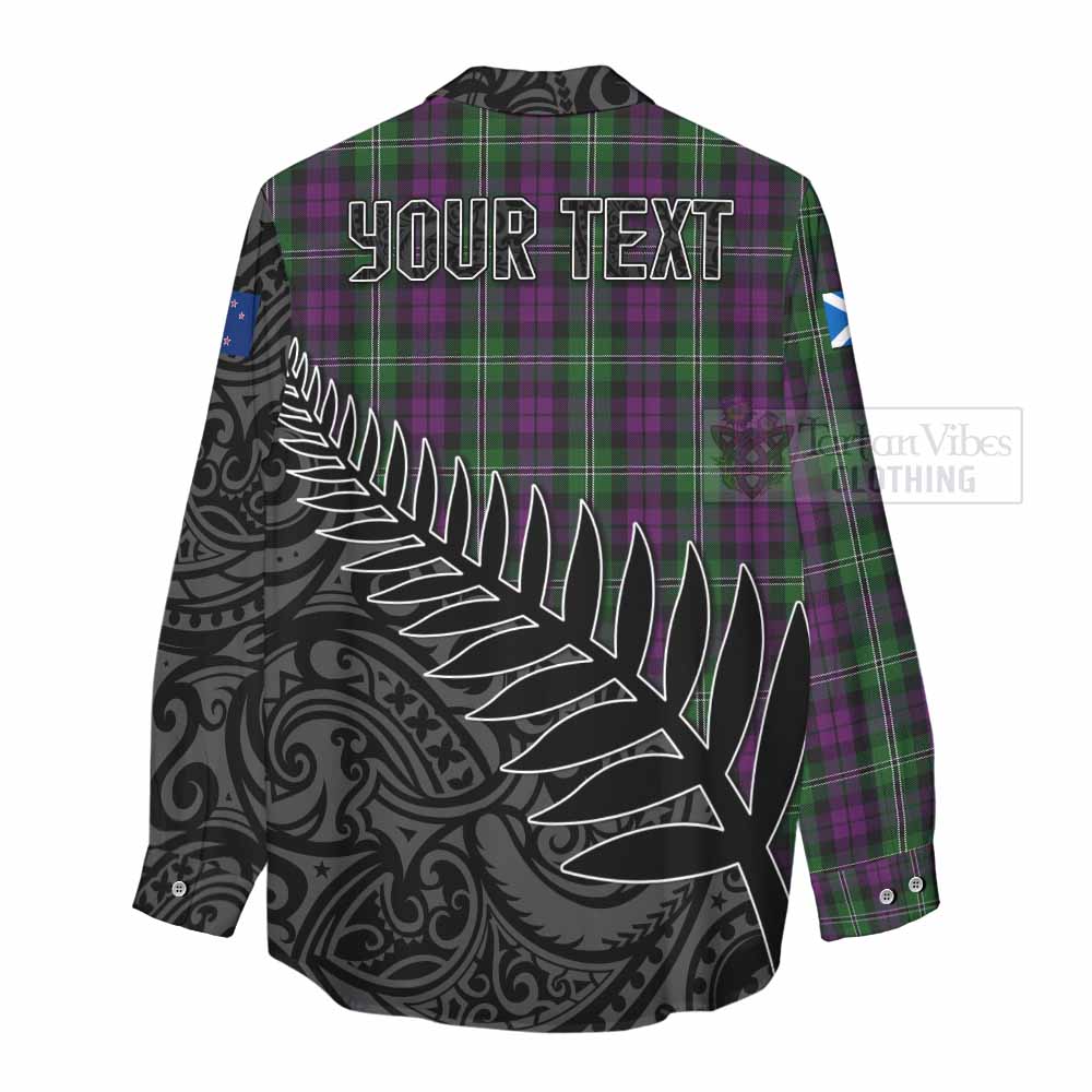 Tartan Vibes Clothing Wilson Crest Tartan Women's Casual Shirt with New Zealand Silver Fern Half Style