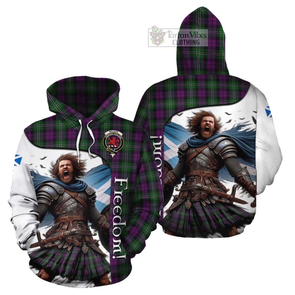 Tartan Vibes Clothing Wilson Crest Tartan Cotton Hoodie Inspired by the Freedom of Scottish Warrior