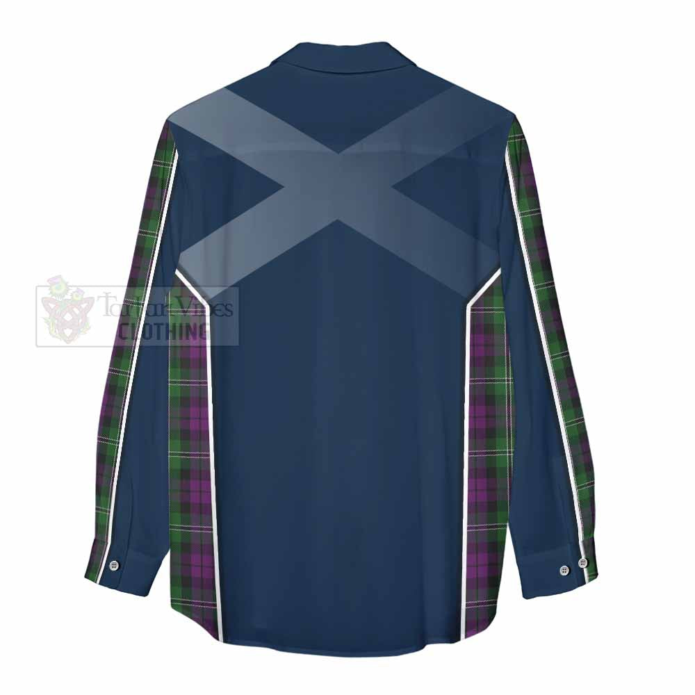 Tartan Vibes Clothing Wilson Tartan Women's Casual Shirt with Family Crest and Lion Rampant Vibes Sport Style