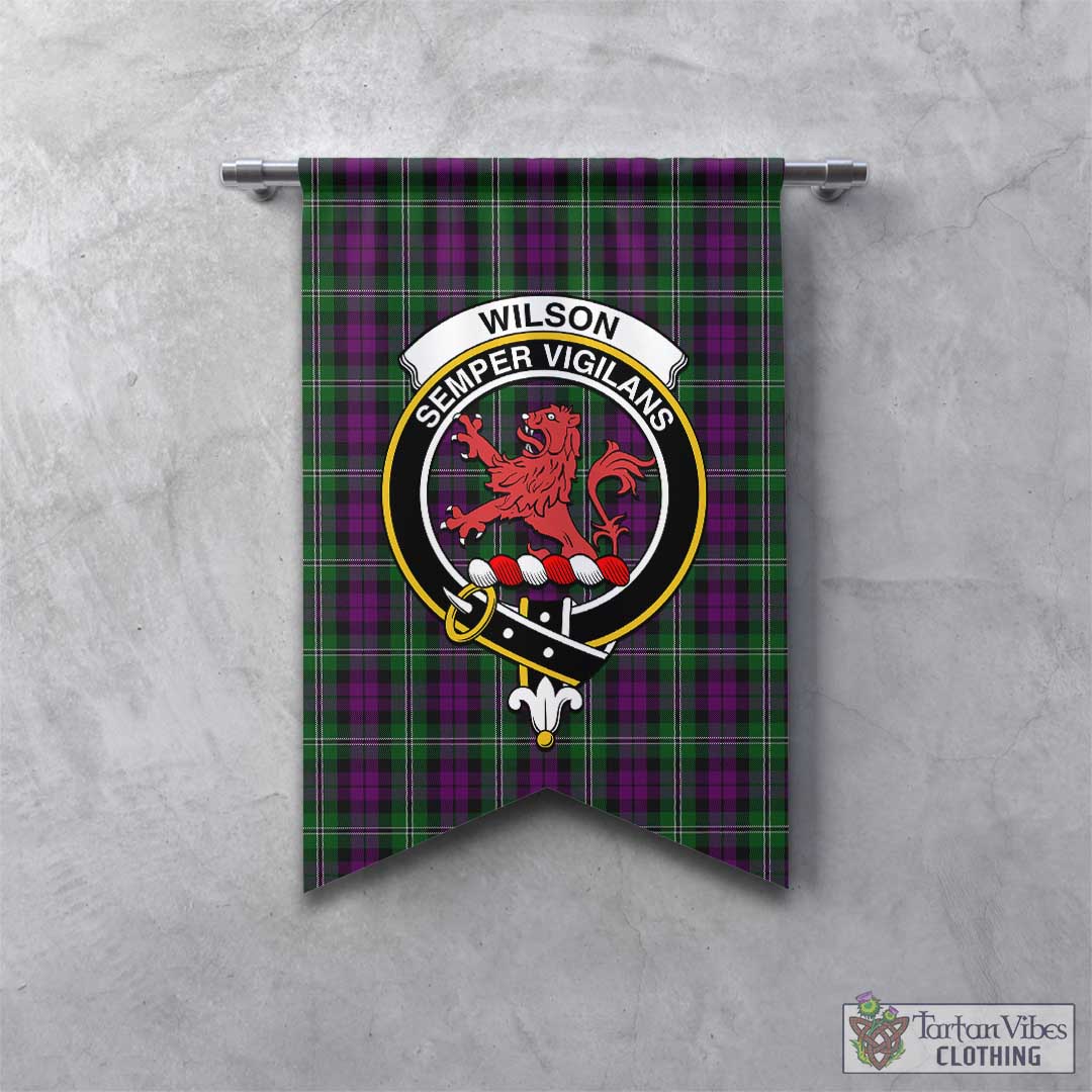 Tartan Vibes Clothing Wilson Tartan Gonfalon, Tartan Banner with Family Crest