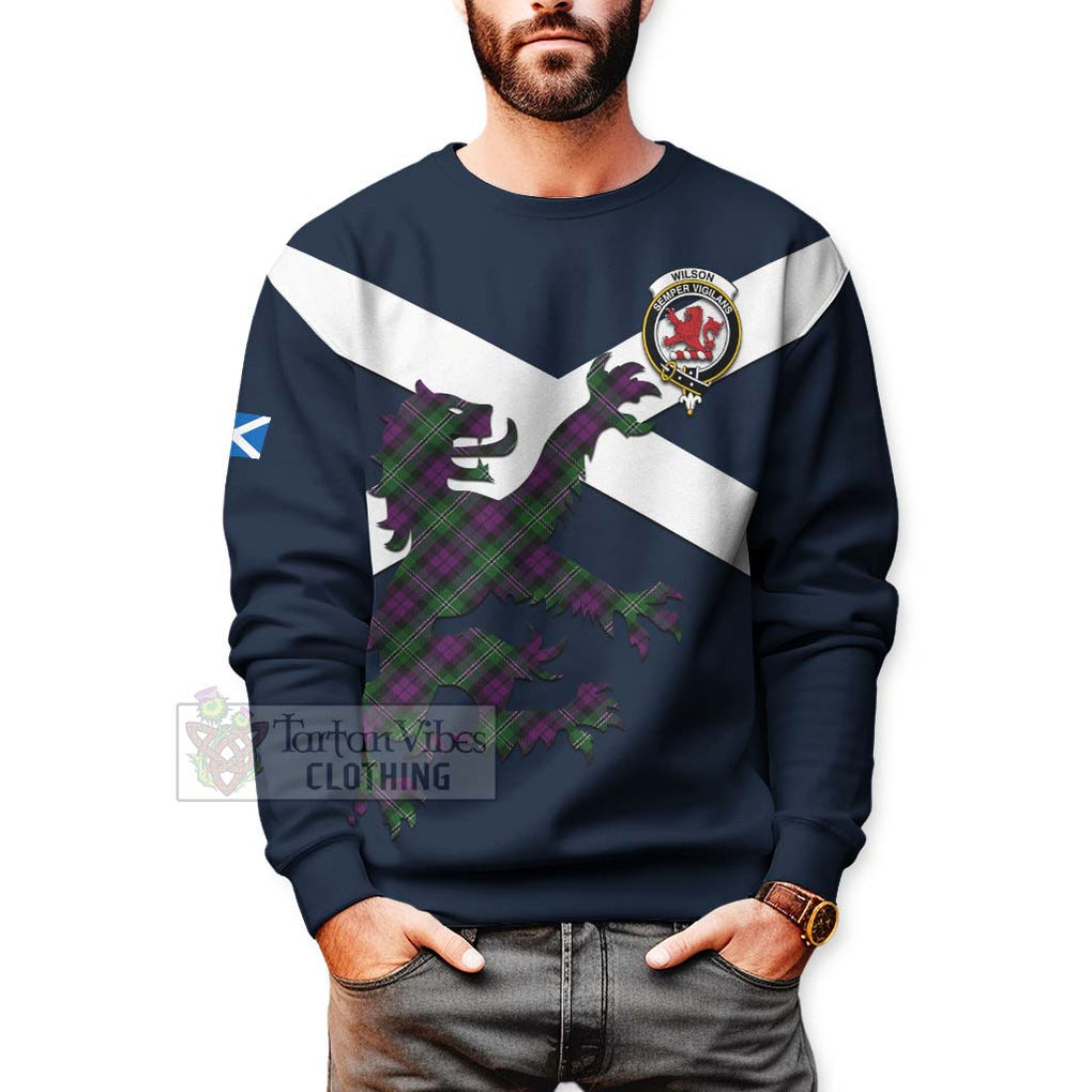 Tartan Vibes Clothing Wilson Tartan Lion Rampant Sweatshirt – Proudly Display Your Heritage with Alba Gu Brath and Clan Name
