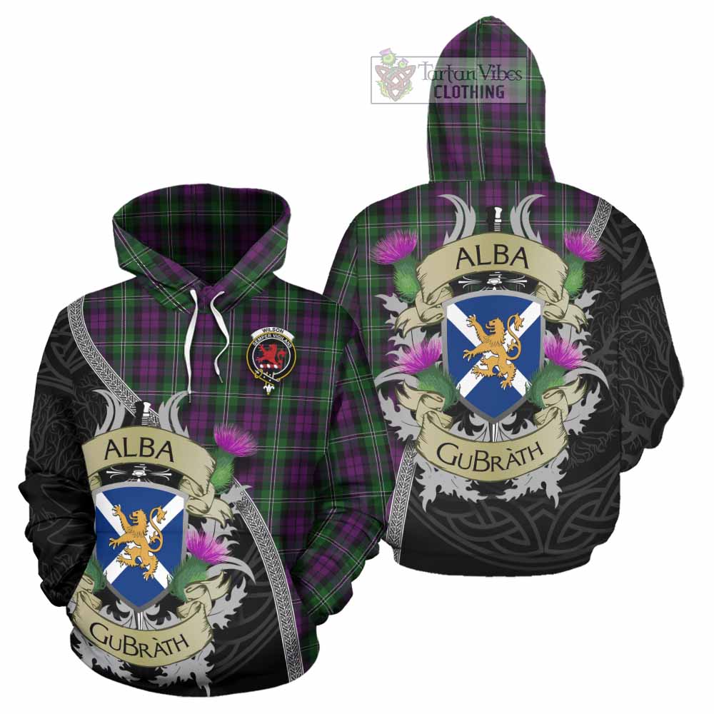 Tartan Vibes Clothing Wilson Tartan Family Crest Hoodie Lion Rampant Royal Thistle Shield Celtic Inspired