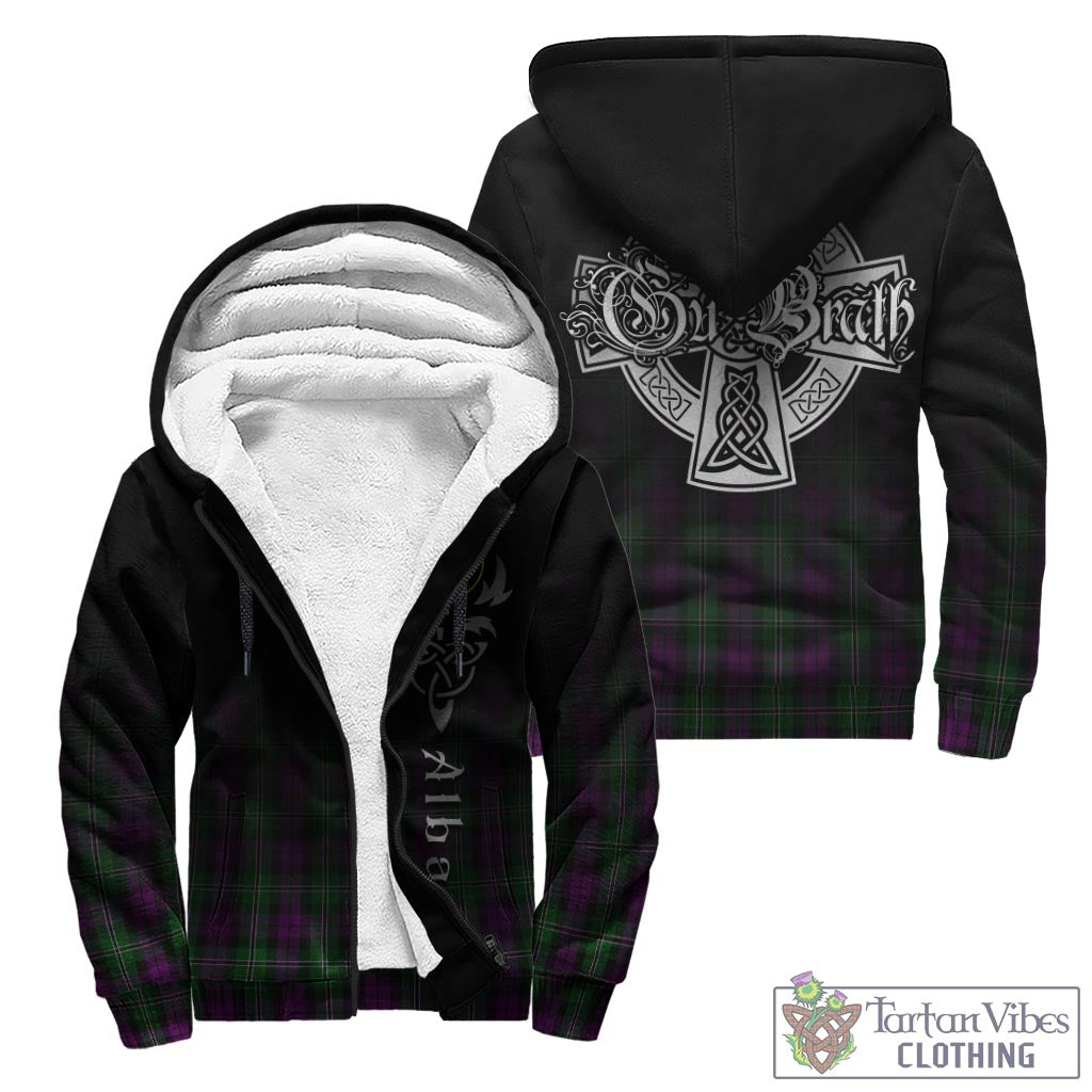 Tartan Vibes Clothing Wilson Tartan Sherpa Hoodie Featuring Alba Gu Brath Family Crest Celtic Inspired