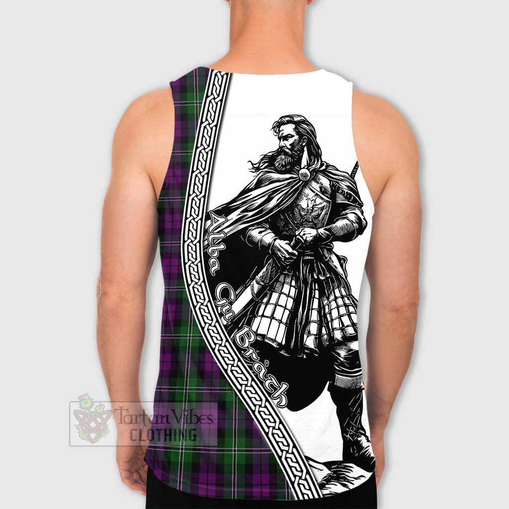 Tartan Vibes Clothing Wilson Tartan Clan Crest Men's Tank Top with Highlander Warrior Celtic Style
