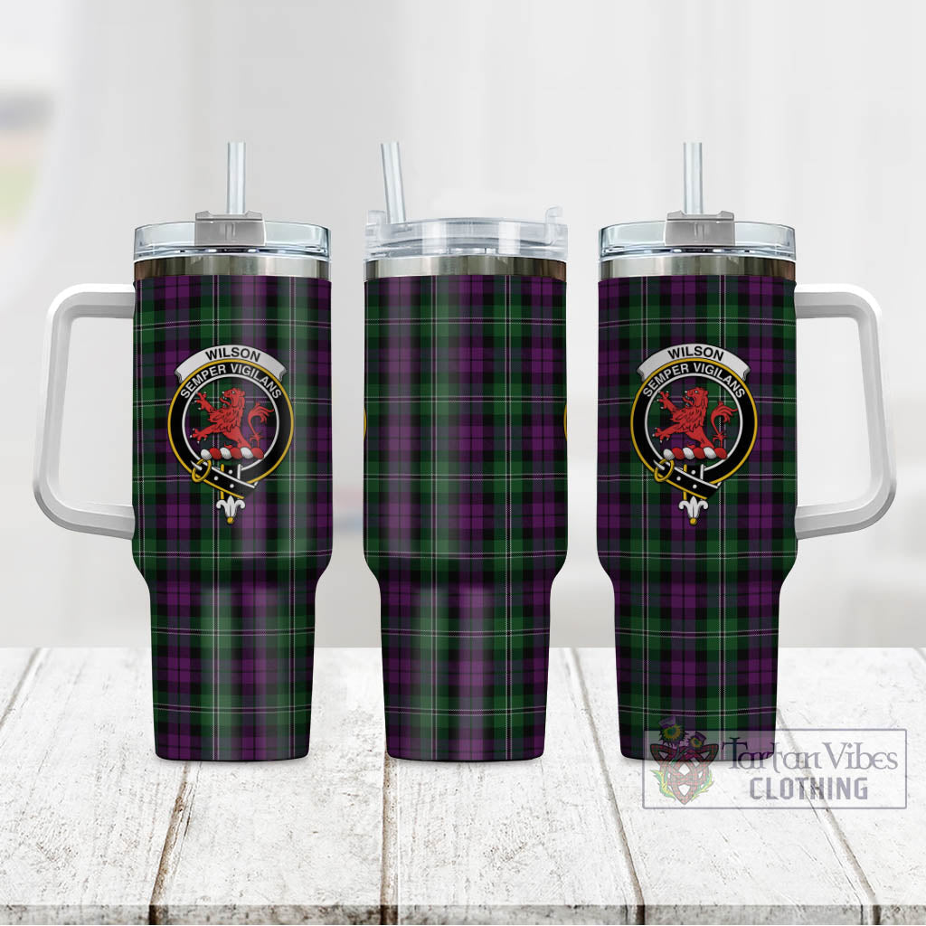 Tartan Vibes Clothing Wilson Tartan and Family Crest Tumbler with Handle