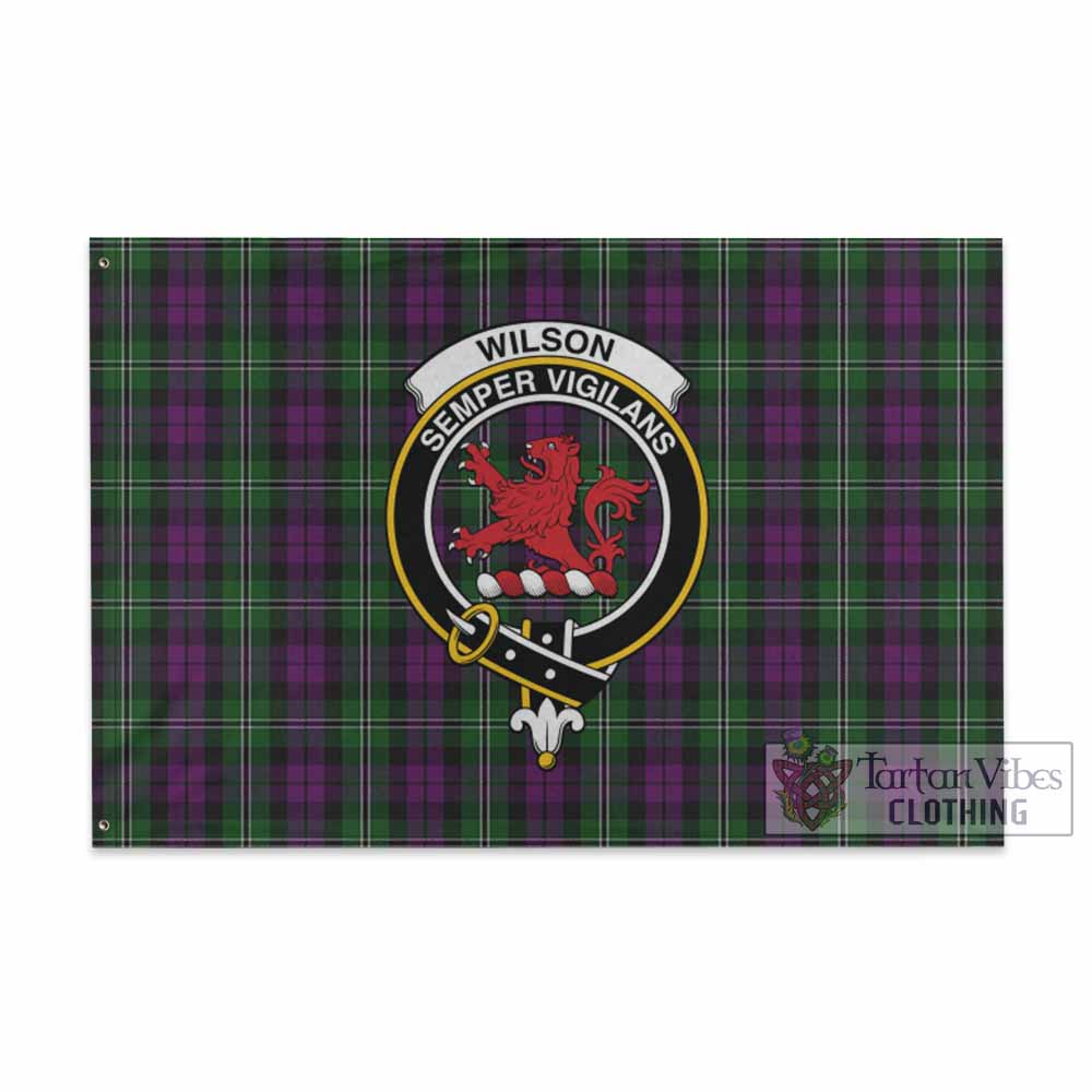 Tartan Vibes Clothing Wilson Tartan House Flag with Family Crest