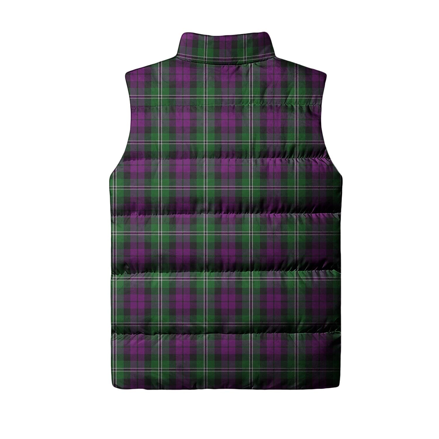 Wilson Tartan Sleeveless Puffer Jacket with Family Crest - Tartanvibesclothing