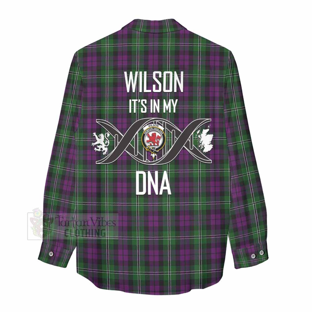 Tartan Vibes Clothing Wilson Tartan Women's Casual Shirt with Family Crest DNA In Me Style
