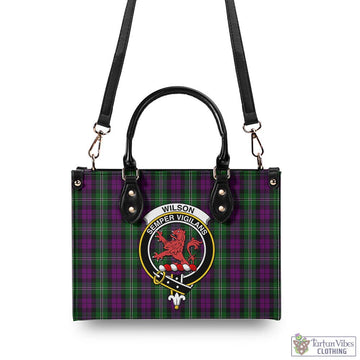 Wilson Tartan Luxury Leather Handbags with Family Crest - Tartan Vibes Clothing