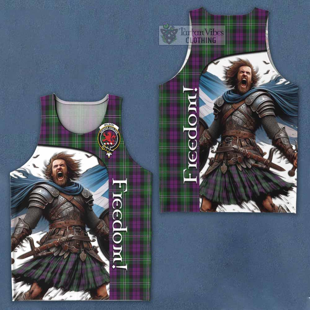 Tartan Vibes Clothing Wilson Crest Tartan Men's Tank Top Inspired by the Freedom of Scottish Warrior