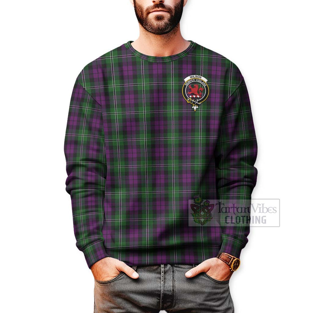 Wilson Tartan Sweatshirt with Family Crest Celtic Skull Style - Tartan Vibes Clothing