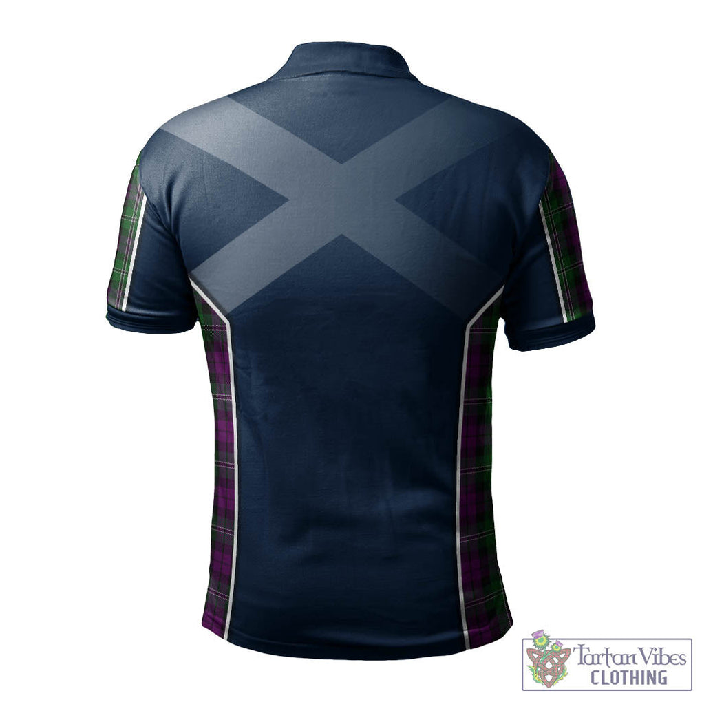 Tartan Vibes Clothing Wilson Tartan Men's Polo Shirt with Family Crest and Scottish Thistle Vibes Sport Style